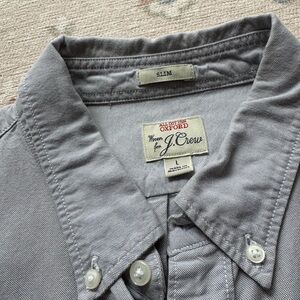 J. Crew Men's Casual Button Down Oxford Shirt - Gray